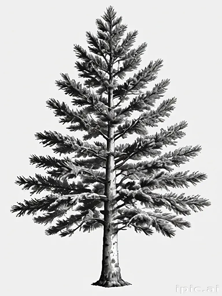 black and white pine tree clip art