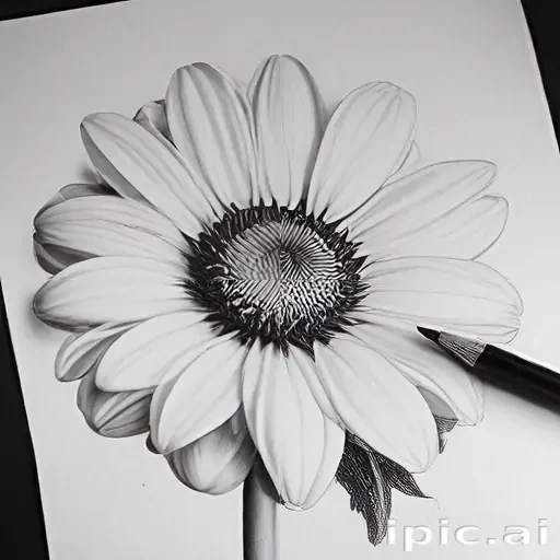 flower pencil drawing