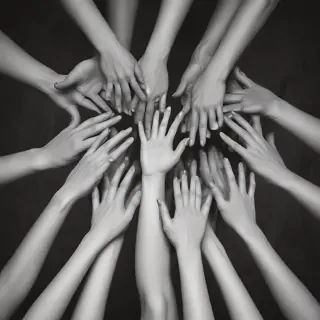hands reaching