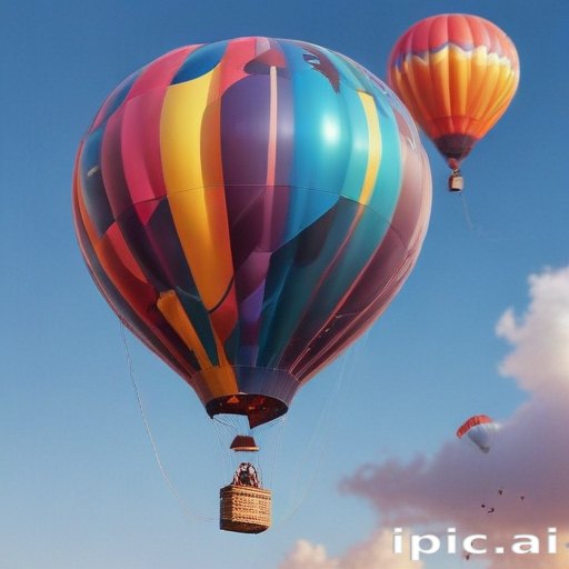 Colorful Hot Air Balloons Soaring Through a Clear Blue Sky
