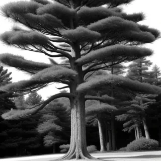 pine tree clipart black and white
