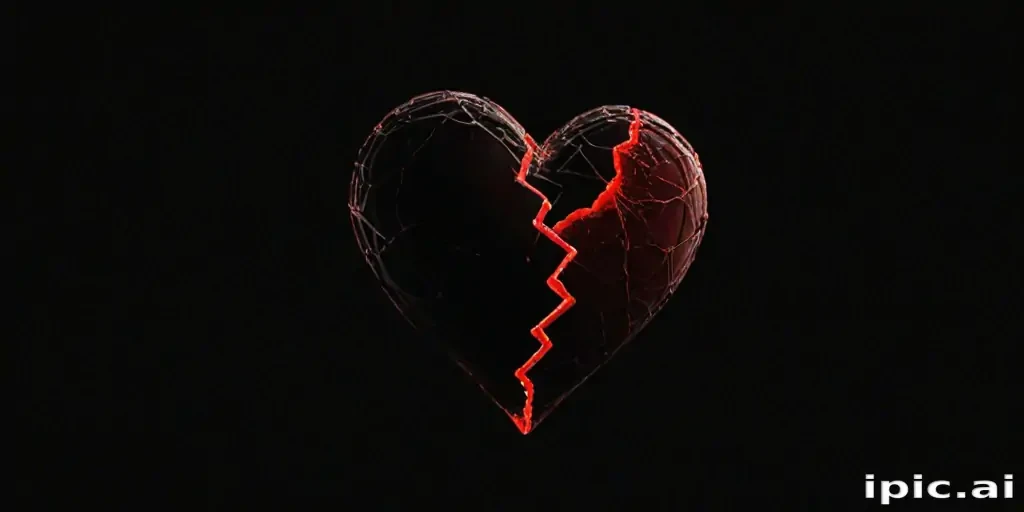 broken heart black background