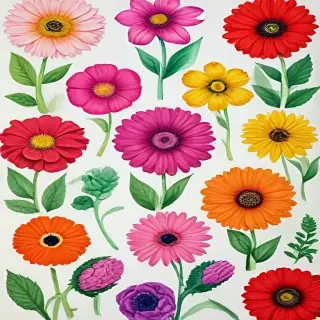 flower color drawings