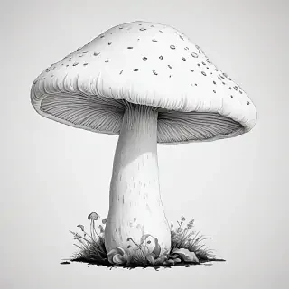 mushroom clip art black and white