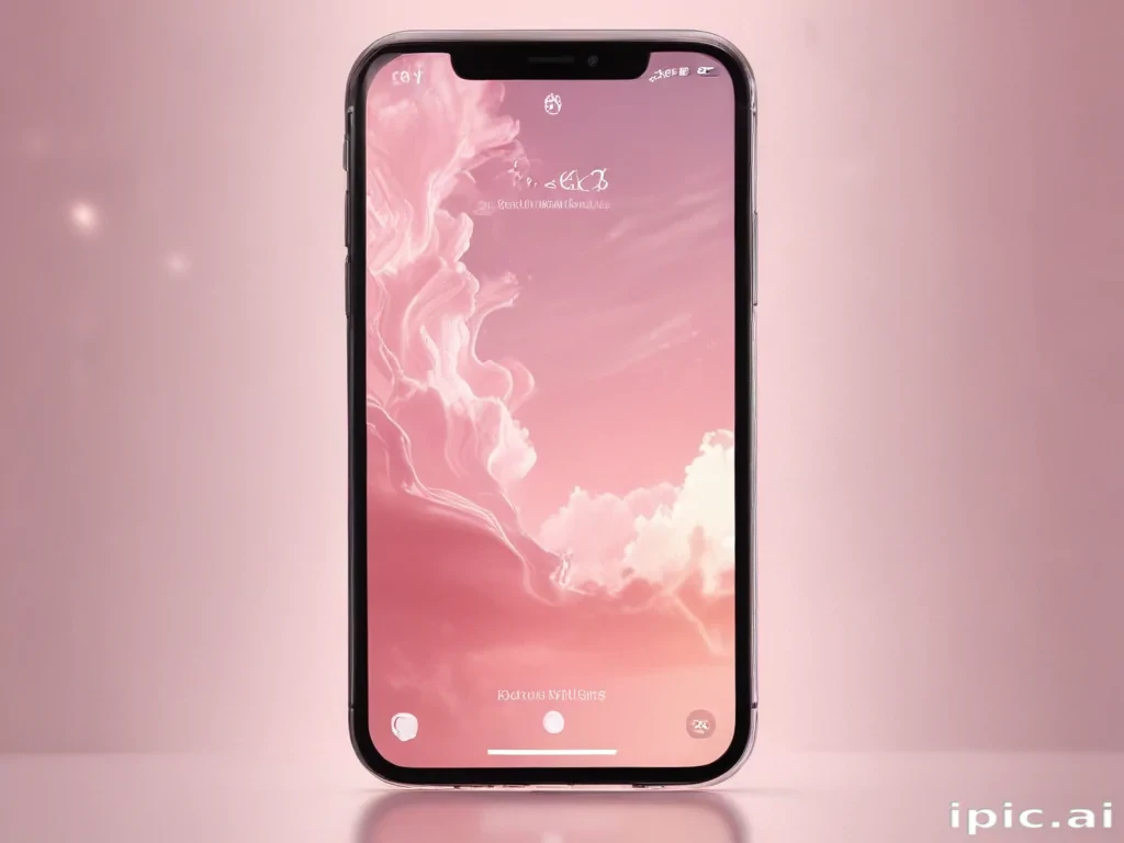 Elegant Smartphone Displaying a Stunning Pink Cloudy Background ...