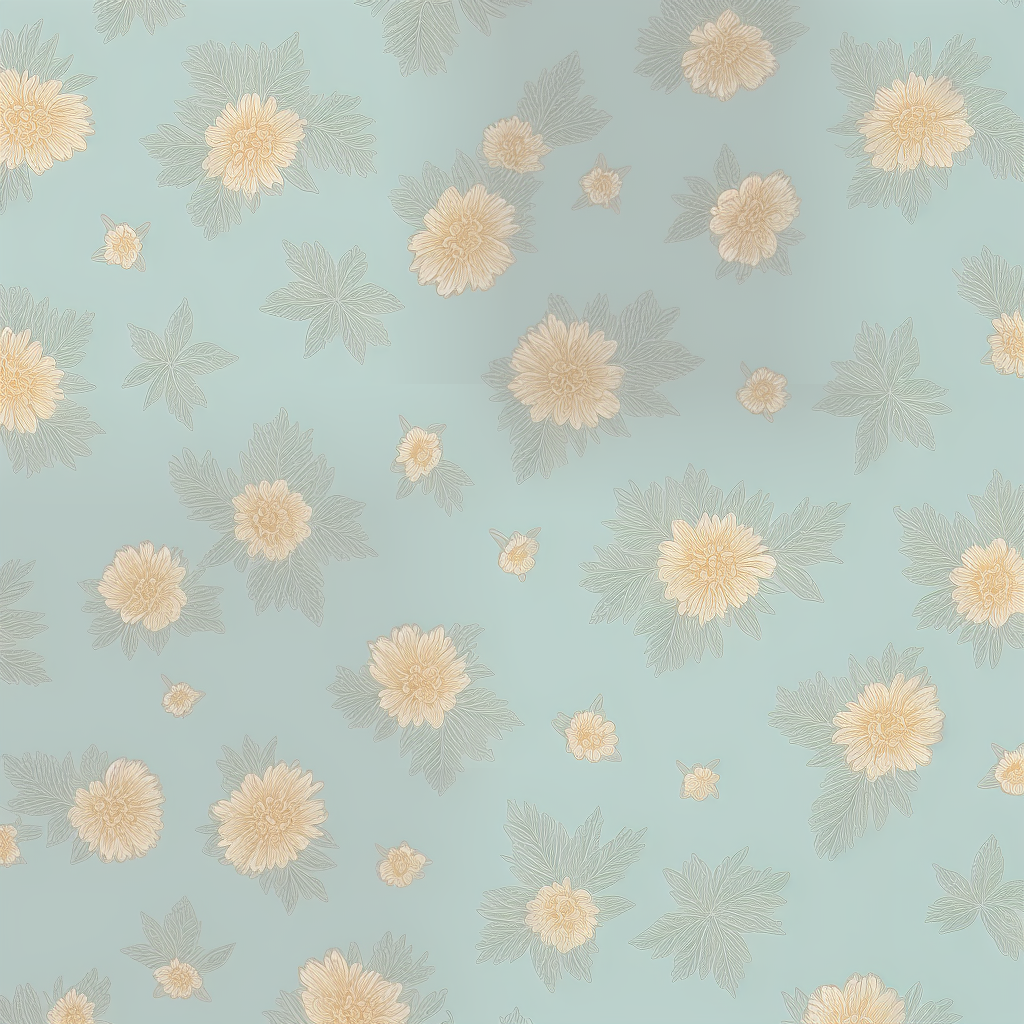 Delicate Cream Flowers on a Soft Blue Background for Elegant Decor