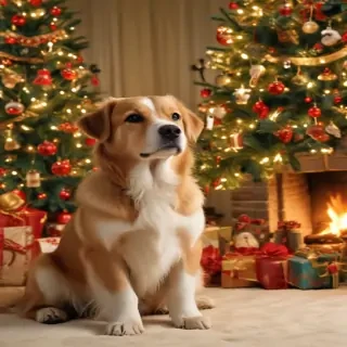 christmas wallpaper dogs