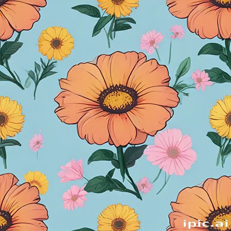 cartoon flowers aesthetic