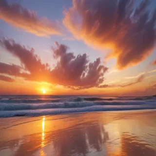 sunset on the beach backgrounds