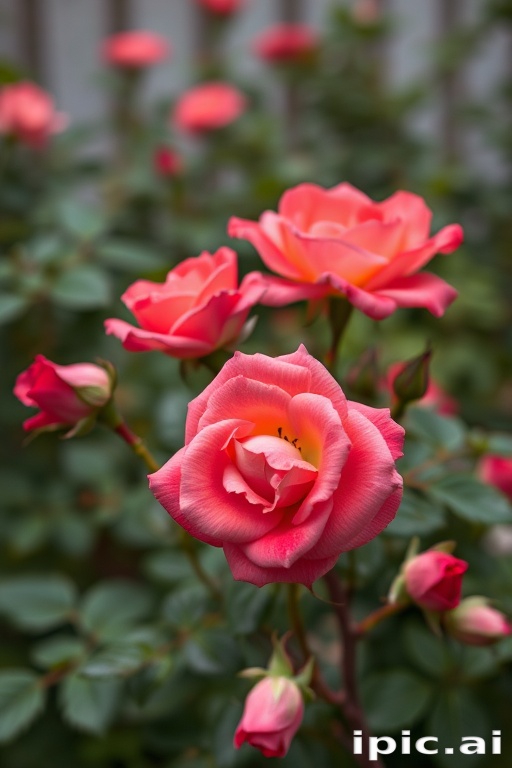 roses in background