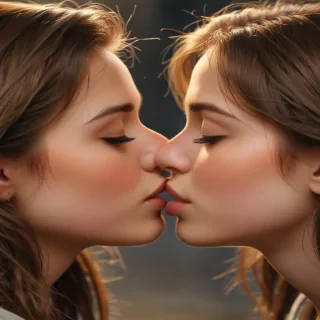 2 girls kissing