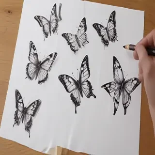 drawing butterflies