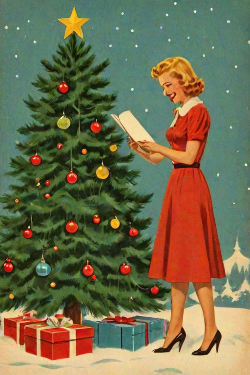 retro christmas image