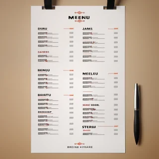 menu mockup free
