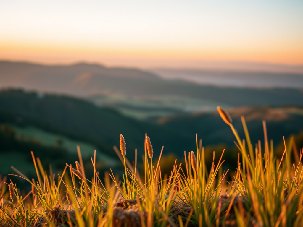 high-resolution image of a serene landscape during golden hour with soft lighting, wide-angle lens, aperture f/8, ISO 100, shutter speed 1/250 sec, DSLR camera, focus on foreground details, vibrant colors and contrast