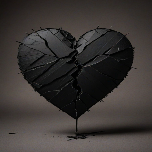 broken heart black