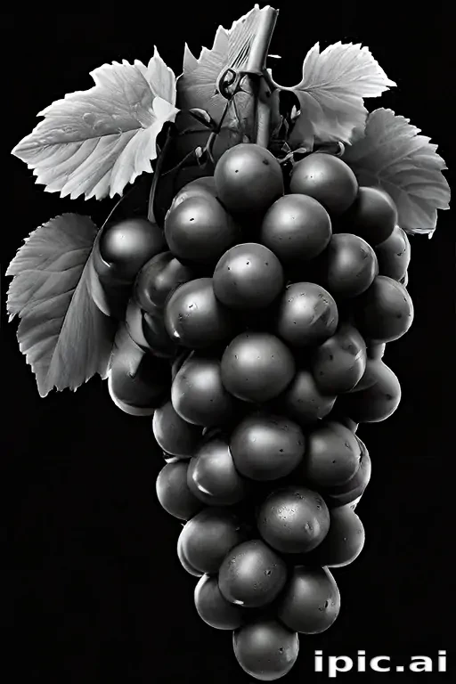 grapes clipart black and white