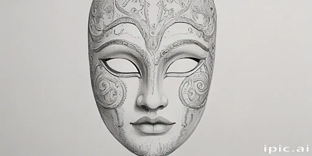 drawing of a mask