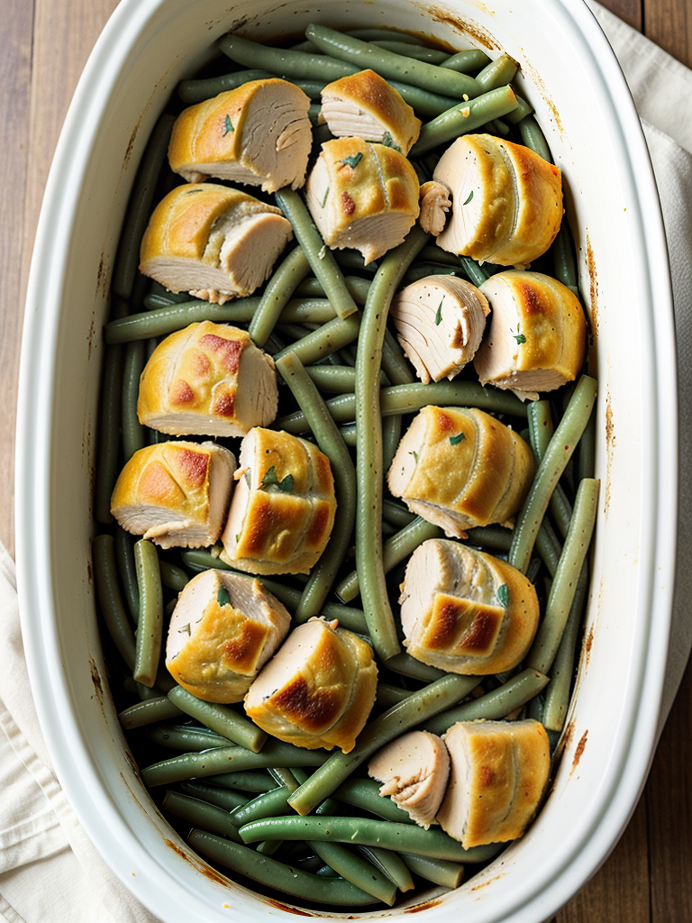 crockpot chicken stuffing green beans