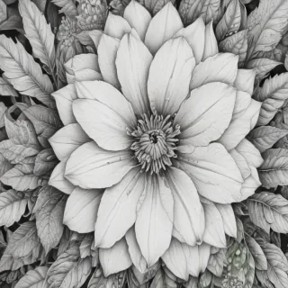 flower drawing for coloring