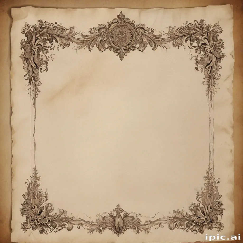 Elegant Vintage Paper with Intricate Floral Border for Creative Use