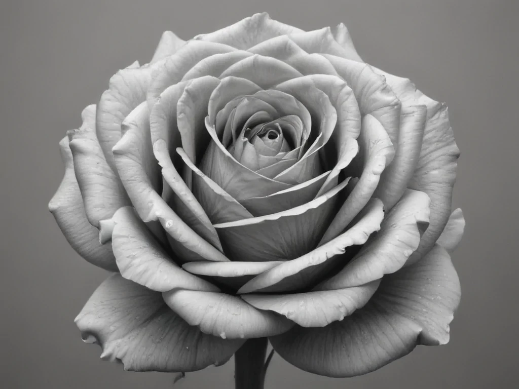 rose drawing black and white