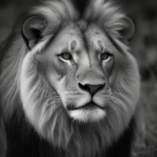 lion black and white