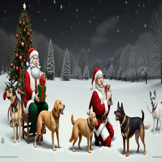christmas wallpaper with dogs