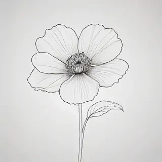 simple flower line art