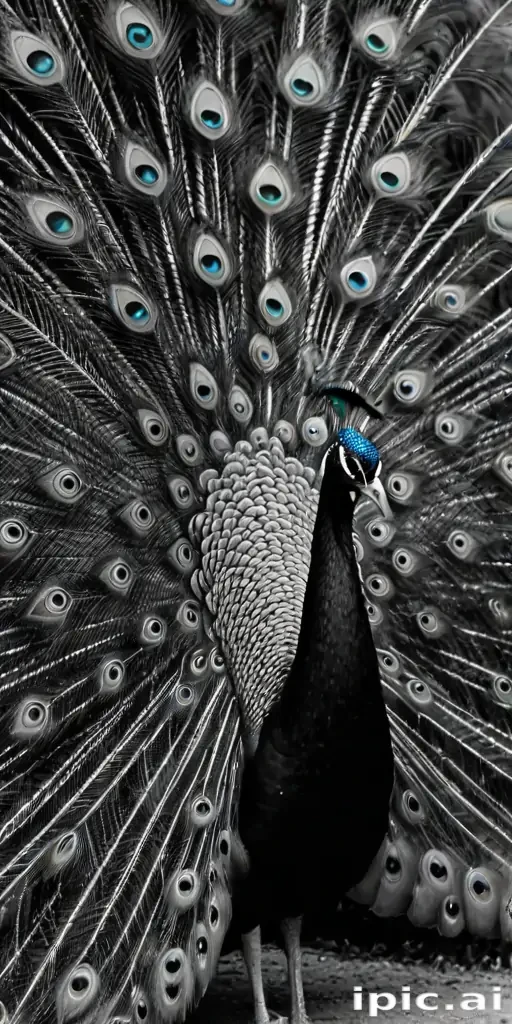 peacock black and white