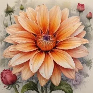 flower drawing with color