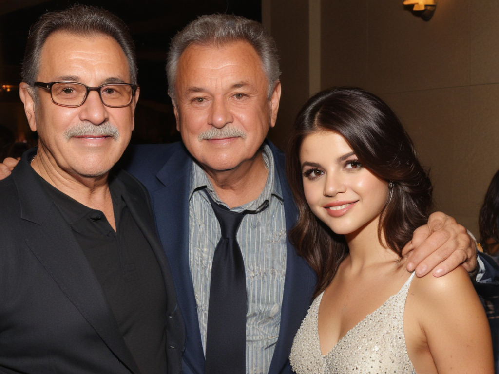 Three Individuals Posing Together at an Event with Warm Smiles