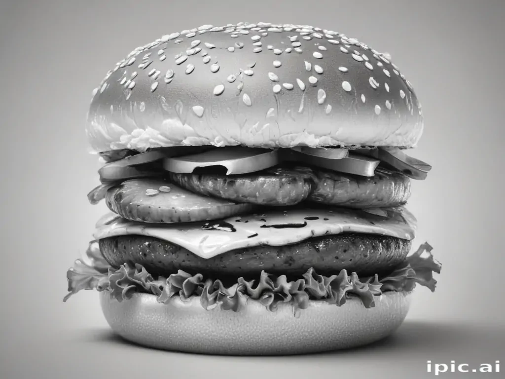 hamburger clipart black and white