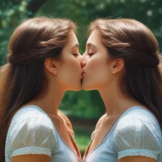 2 girls kissing