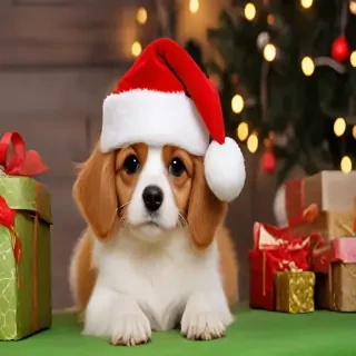 christmas dog wallpaper cute