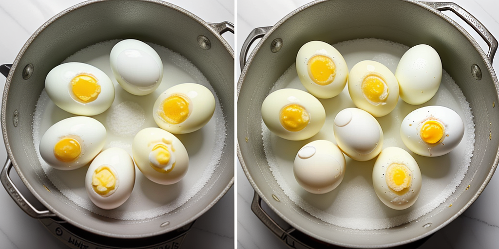 hard boiling eggs with baking soda