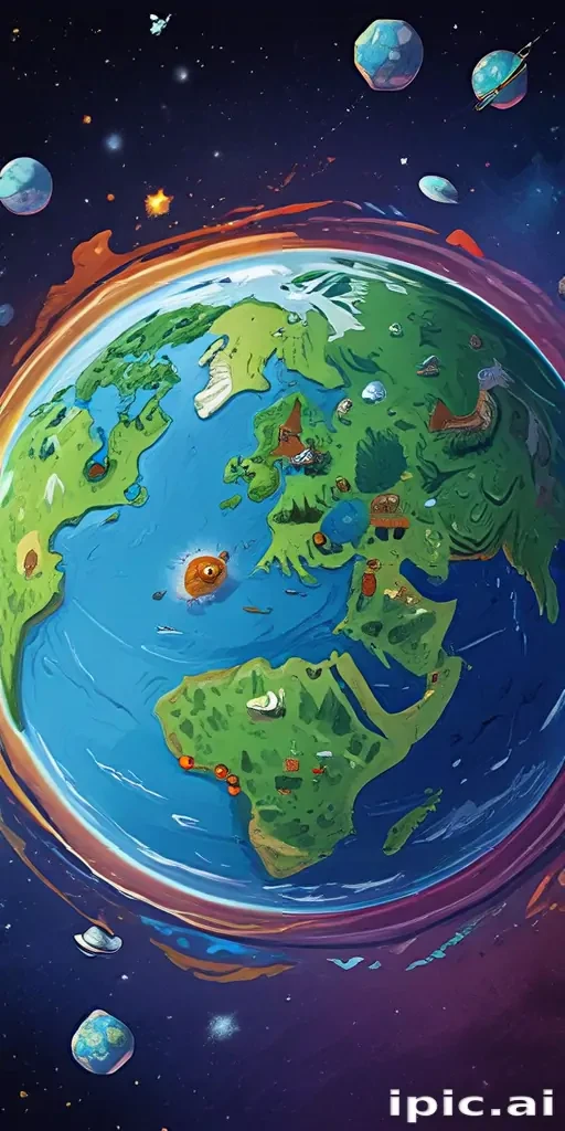 cartoon picture of the planet earth