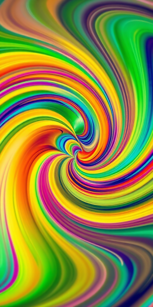 Create an abstract image featuring a colorful swirling pattern with vibrant hues, utilizing a Canon EOS R5 camera, 50mm lens, f/1.8 aperture, ISO 100, and a high dynamic range setting for enhanced color depth.