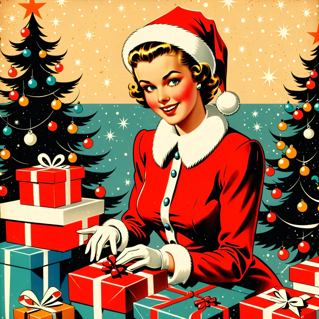 retro christmas image