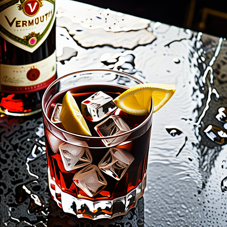 sweet vermouth on the rocks with a twist