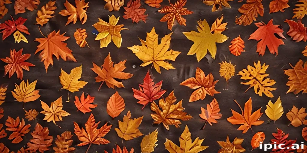 A Vibrant Collection of Autumn Leaves Displayed on a Dark Background