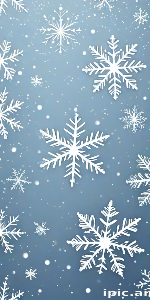 Delicate White Snowflakes Glistening Against a Soft Blue Winter Background
