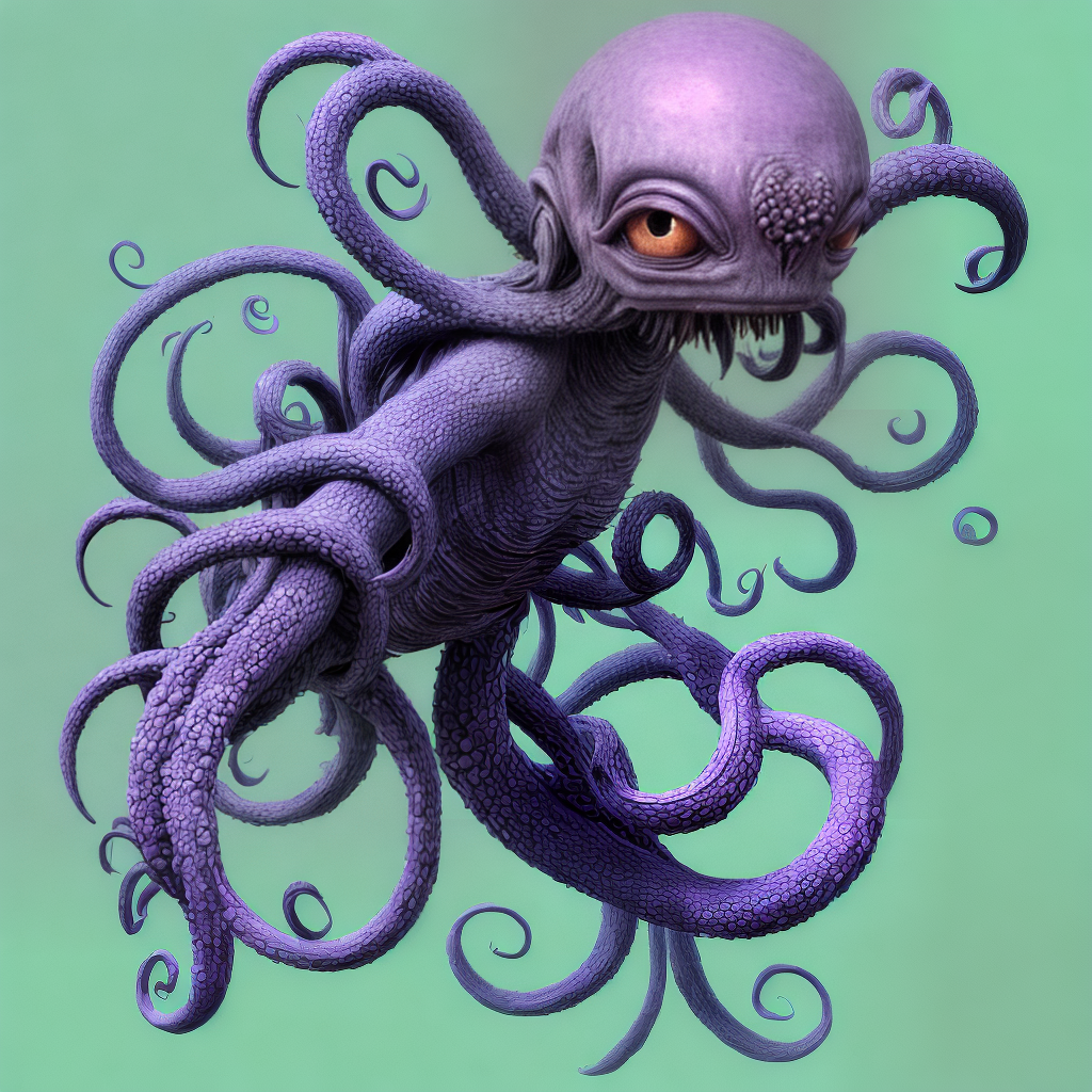 nakded female alien with tentacles