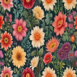 colored drawings of flowers