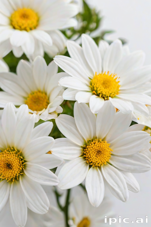 white flowers on white background