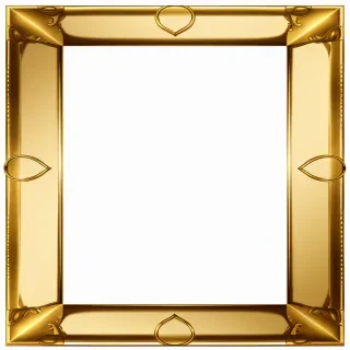 rectangle gold frame png