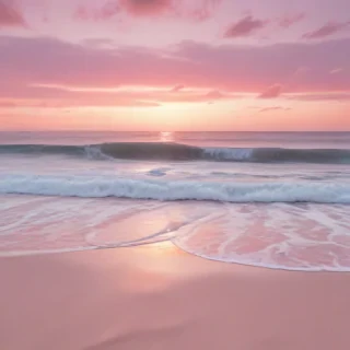 pastel pink beach wallpaper
