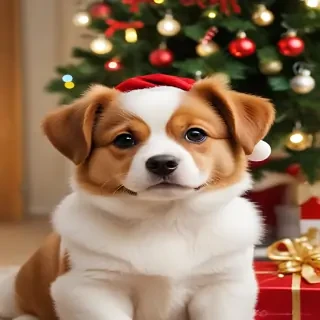 cute christmas dog wallpaper