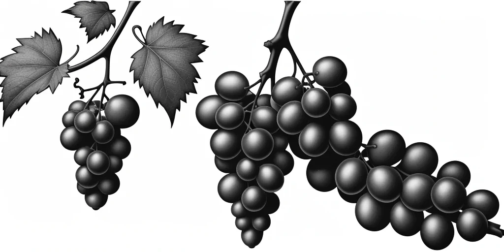 grapes clipart black and white