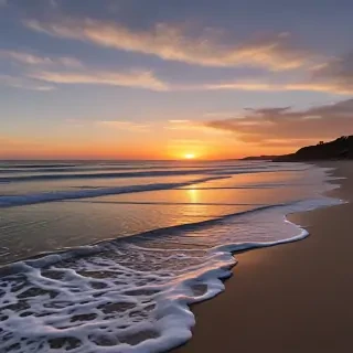 sun set on beach